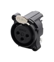 REAN RRX3F-AA-020-0 XLR Connector, Horizontal, 3 Contacts, Receptacle, Panel PCB Mount, Gold Plated Contacts