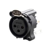 REAN RRX3F-AA-022-0 XLR Connector, Vertical, 3 Contacts, Receptacle, Panel PCB Mount, Gold Plated Contacts
