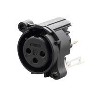 REAN RRX3F-AA-023-0 XLR Connector, Vertical, 3 Contacts, Receptacle, Panel PCB Mount, Gold Plated Contacts