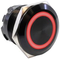 E-SWITCH PVHC7F2B11314 Interruptor (Switch) Antivandalismo, Iluminación de Anillo, LED 12V, PVHC7 Series, 22 mm