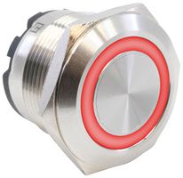 E-SWITCH PVHC7F23SS314 Interruptor (Switch) Antivandalismo, Iluminación de Anillo, LED 12V, PVHC7 Series, 22 mm
