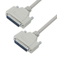 L-COM CSMN25MM-2.5 Computer Cable, D Sub 25 Position Plug, D Sub 25 Position Plug, 2.5 ft, 762 mm, Light Gray