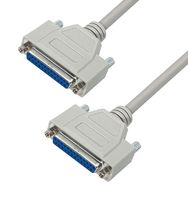 L-COM CSMN25MF-2.5 Cable de Computadora, Conector D-Sub Macho de 25 Posiciones, Receptáculo D-Sub de 25 Posiciones
