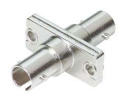L-COM FOA-011A Fiber Optic Adapter, ST Simplex, ST Simplex, Jack, Jack, Straight Panel Adapter