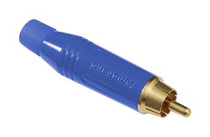 AMPHENOL AUDIO ACPR-BLU RCA (Phono) Audio / Video Connector, 2 Contacts, Plug, Gold Plated Contacts, Zinc Alloy Body