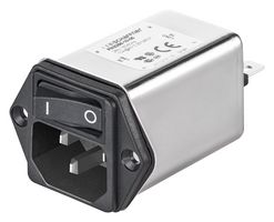 SCHAFFNER - TE CONNECTIVITY FN9266-6-06 Filtered IEC Power Entry Module, IEC C14, General Purpose, 6 A, 250 VAC, 2-Pole Switch
