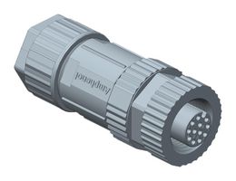 AMPHENOL LTW M12A-08BFFA-SL8001 Sensor Connector, M Series, M12, Female, 8 Positions, Solder Socket, Straight Cable Mount