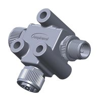 AMPHENOL LTW TA-A05F-A05F-A05M-01 Connector Accessory, 5Pos, IP68, TP, Black, T Adaptor, Circular Connectors