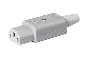 SCHURTER 3-122-694 IEC Power Connector, Grey, IEC C13 Socket, 15 A, 250 VAC, Screw, Cable Mount, 4782 Series