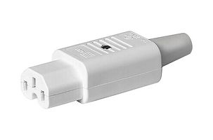 SCHURTER 3-122-696 IEC Power Connector, White, IEC C15 Socket, 15 A, 250 VAC, Screw, Cable Mount, 4781 Series