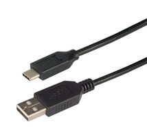 L-COM CAU2CA-05M USB Cable, Type A Plug to Type C Plug, 500 mm, 19.7 ", USB 2.0, Black