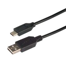 L-COM CAU2CA-3M USB Cable, Type A Plug to Type C Plug, 3 m, 9.8 ft, USB 2.0, Black