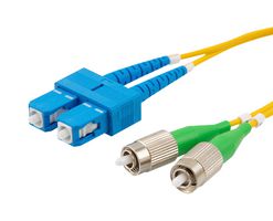 L-COM FCA-FASU-DPS2Z-15 Fiber Optic Cable, Singlemode, OS2, 2 Fibers, 9µm / 125µm, 49.2 ft