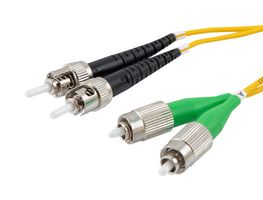 L-COM FCA-FATU-DPS2P-15 Fiber Optic Cable, Singlemode, OS2, 2 Fibers, 9µm / 125µm, 49.2 ft