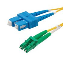 L-COM FCA-LASU-DPS2Z-05 Fiber Optic Cable, Singlemode, OS2, 2 Fibers, 9µm / 125µm, 16.4 ft