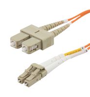 L-COM FCA-LCSC-DPM1Z-02 Fiber Optic Cable, Multimode, OM1, 2 Fibers, 62.5µm / 125µm, 6.6 ft