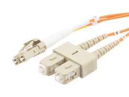 L-COM FCA-LCSC-DPM2Z-15 Fiber Optic Cable, Multimode, OM2, 2 Fibers, 50µm / 125µm, 49.2 ft
