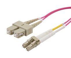 L-COM FCA-LCSC-DPM4Z-03 Cable de Fibra Óptica, Multimodo, OM4, 2 Fibras, 50µm / 125µm, 9.8', Serie FCA-LCSC-DPM4Z
