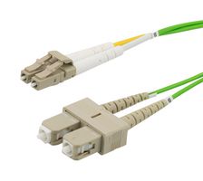 L-COM FCA-LCSC-DPM5Z-01 Fiber Optic Cable, Multimode, OM5, 2 Fibers, 50µm / 125µm, 3.3', FCA-LCSC-DPM5Z Series