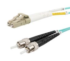 L-COM FCA-LCST-DPM3P-07 Fiber Optic Cable, Multimode, OM3, 2 Fibers, 50µm / 125µm, 23', FCA-LCST-DPM3P Series