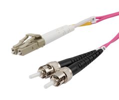 L-COM FCA-LCST-DPM4P-07 Fiber Optic Cable, Multimode, OM4, 2 Fibers, 50µm / 125µm, 23', FCA-LCST-DPM4P Series