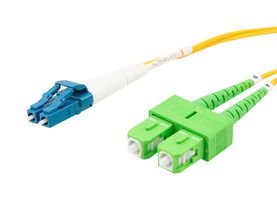 L-COM FCA-SALU-DPS2P-02 Fiber Optic Cable, Singlemode, OS2, 2 Fibers, 9µm / 125µm, 6.6 ft