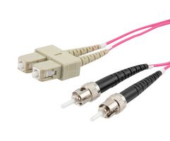 L-COM FCA-SCST-DPM4P-15 Fiber Optic Cable, Multimode, OM4, 2 Fibers, 50µm / 125µm, 49.2', FCA-SCST-DPM4P Series