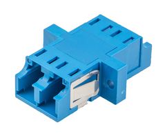 L-COM FOA-975 Fiber Optic Adapter, Blue, LC Duplex, LC Duplex, Straight Panel Adapter