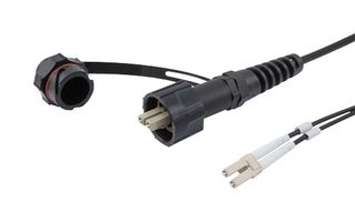 L-COM FOA2ODD8-001M Fiber Optic Cable, Multimode, 2 Fibers, 62.5µm / 125µm, LC Duplex to LC Duplex, 3.3ft