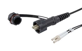 L-COM FOA2ODD8-002M Fiber Optic Cable, Multimode, 2 Fibers, 62.5µm / 125µm, LC Duplex to LC Duplex, 6.6ft