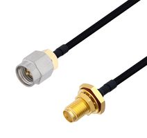 L-COM LCCA30095-FT2 RF / Coaxial Cable Assembly, 2 ft, 609.6 mm, 0.141 Hand Formable, SMA Plug, SMA Bulkhead Jack