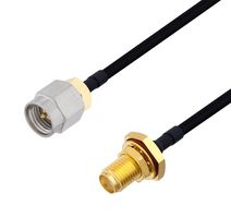 L-COM LCCA30095-FT4 RF / Coaxial Cable Assembly, 4 ft, 1.2 m, 0.141 Hand Formable, SMA Plug, SMA Bulkhead Jack