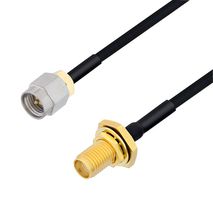 L-COM LCCA30135-FT2 RF / Coaxial Cable Assembly, 2 ft, 609.6 mm, 0.085 Hand Formable, SMA Plug, SMA Bulkhead Jack