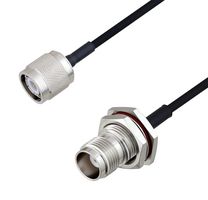 L-COM LCCA30147-FT6 RF / Coaxial Cable Assembly, 6 ft, 1.8 m, 0.085 Hand Formable, TNC Plug, TNC Bulkhead Jack