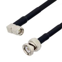 L-COM LCCA30364-FT4 RF / Coaxial Cable Assembly, 4 ft, 1.2 m, RG223, BNC Plug, SMA Right Angle Plug, 50 ohm