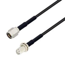 L-COM LCCA30372-FT4 RF / Coaxial Cable Assembly, 4 ft, 1.2 m, CA-100, SMA Plug, SMA Bulkhead Jack, 50 ohm