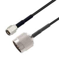 L-COM LCCA30374-FT1 RF / Coaxial Cable Assembly, 1 ft, 304.8 mm, CA-100, SMA Plug, N Type Plug, 50 ohm