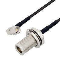 L-COM LCCA30385-FT4 RF / Coaxial Cable Assembly, 4 ft, 1.2 m, CA-100, SMA Right Angle Plug, N Type Bulkhead Jack
