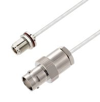 L-COM LCCA30443-FT1 RF / Coaxial Cable Assembly, 1 ft, 304.8 mm, 0.141 Hand Formable, N Type Bulkhead Jack, BNC Jack