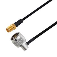 L-COM LCCA30482-FT1.5 RF / Coaxial Cable Assembly, 1.5 ft, 457.2 mm, 0.141 Hand Formable, N Type Right Angle Plug