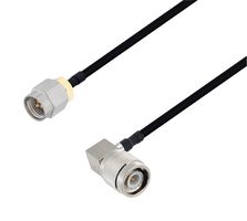 L-COM LCCA30489-FT1 RF / Coaxial Cable Assembly, 1 ft, 304.8 mm, 0.141 Hand Formable, SMA Plug, TNC Right Angle Plug