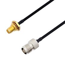 L-COM LCCA30502-FT5 RF / Coaxial Cable Assembly, 5 ft, 1.5 m, 0.141 Hand Formable, SMA Bulkhead Jack, TNC Jack