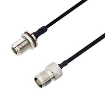 L-COM LCCA30524-FT1 RF / Coaxial Cable Assembly, 1 ft, 304.8 mm, 0.141 Hand Formable, N Type Bulkhead Jack, TNC Jack