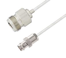 L-COM LCCA30573-FT1.5 RF / Coaxial Cable Assembly, 1.5 ft, 457.2 mm, 0.085 Hand Formable, N Type Jack, BNC Jack, 50 ohm