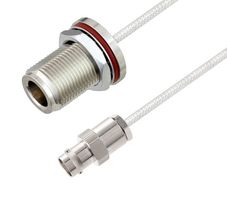 L-COM LCCA30575-FT1.5 RF / Coaxial Cable Assembly, 1.5 ft, 457.2 mm, 0.085 Hand Formable, N Type Bulkhead Jack