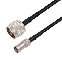 L-COM LCCA30677-FT10 RF / Coaxial Cable Assembly, 10 ft, 3.05 m, RG58, N Type Plug, BNC Jack, 50 ohm