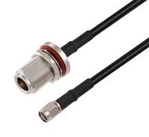 L-COM LCCA30683-FT1 RF / Coaxial Cable Assembly, 1 ft, 304.8 mm, RG58, N Type Bulkhead Jack, SMA Plug, 50 ohm
