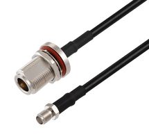 L-COM LCCA30685-FT3 RF / Coaxial Cable Assembly, 3 ft, 914.4 mm, RG58, N Type Bulkhead Jack, SMA Jack, 50 ohm
