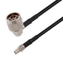 L-COM LCCA30698-FT6 RF / Coaxial Cable Assembly, 6 ft, 1.8 m, RG58, N Type Right Angle Plug, SMA Bulkhead Jack