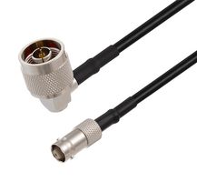 L-COM LCCA30701-FT10 RF / Coaxial Cable Assembly, 10 ft, 3.05 m, RG58, BNC Jack, N Type Right Angle Plug, 50 ohm